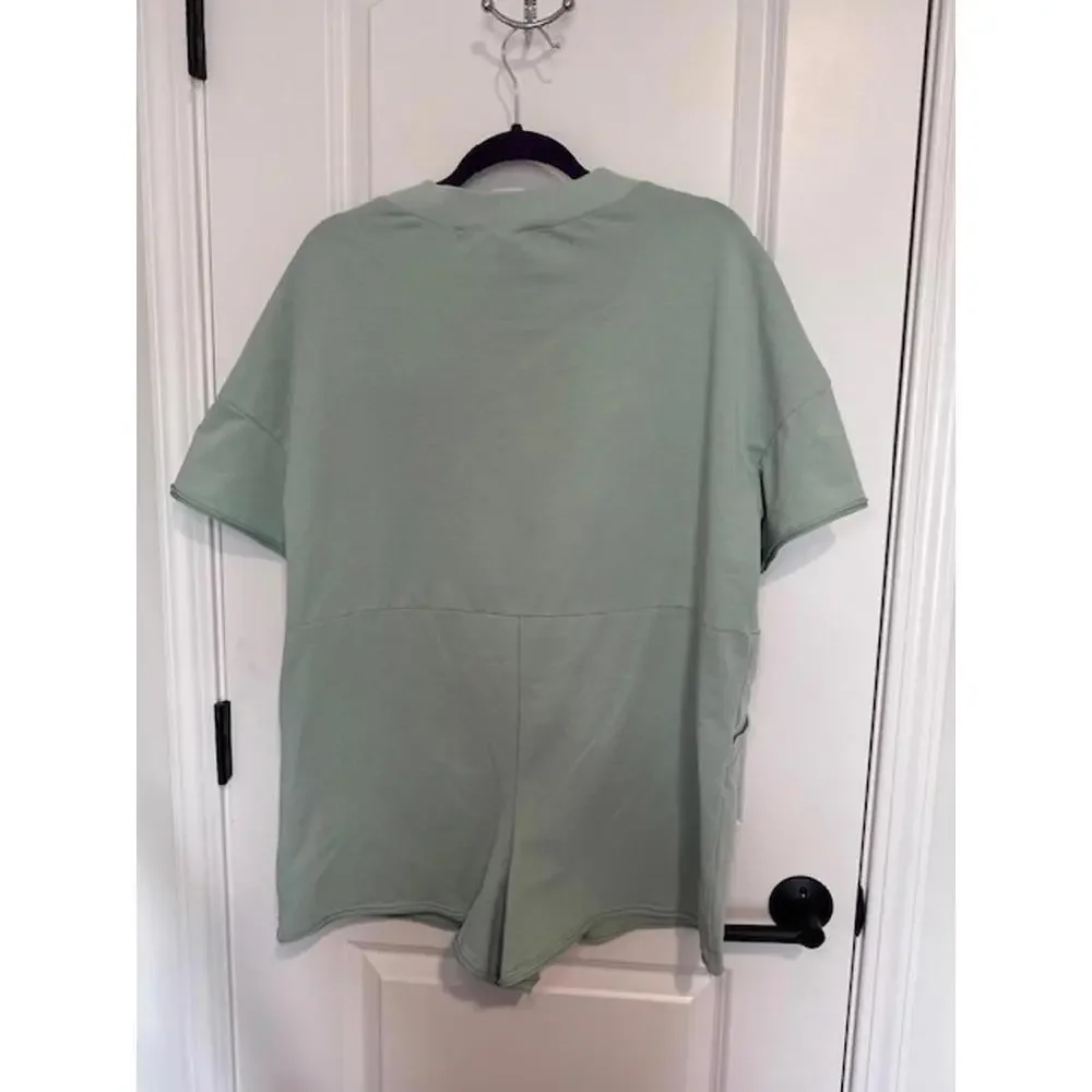 Oversized T-Shirt Romper with Pockets‎